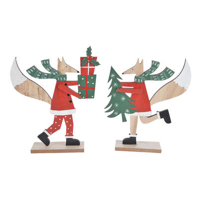 Christmas woodland prancing reindeer figurine standing decoration