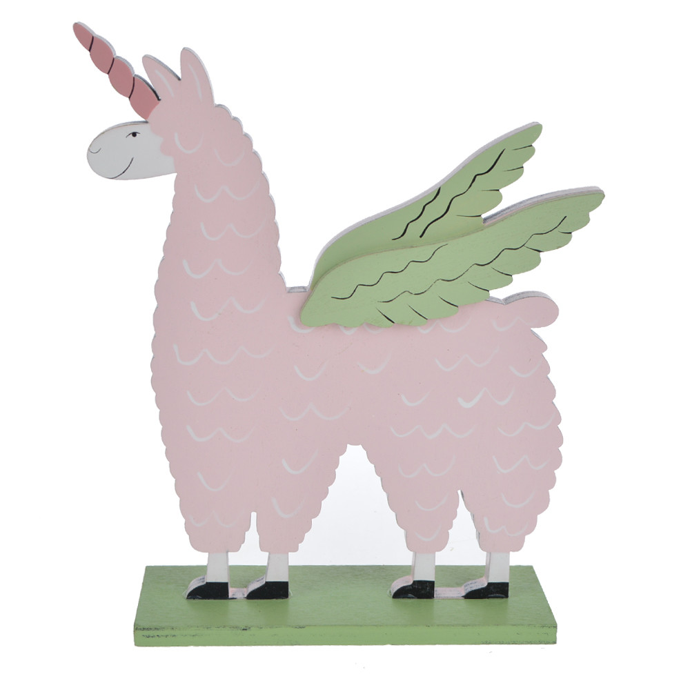handmade wooden cute pink unicorn desktop decoration