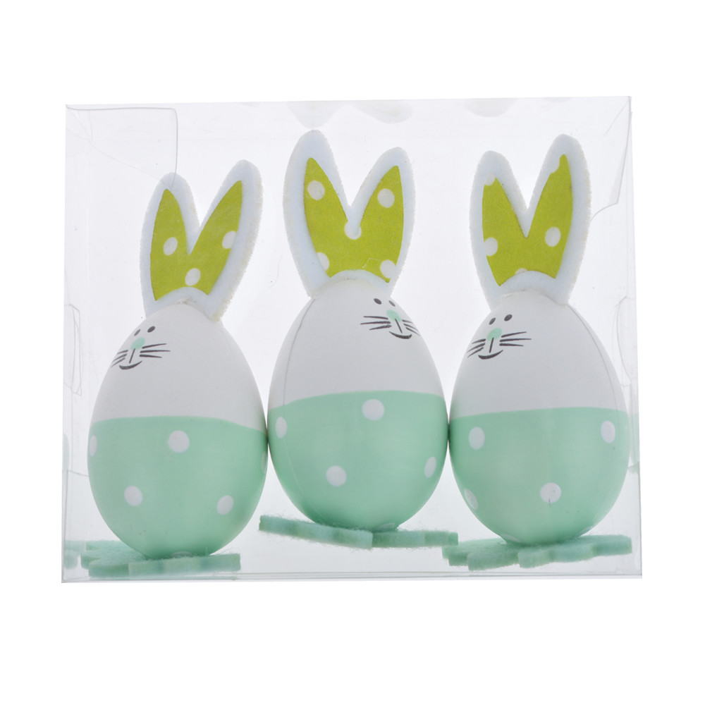 Plastic Easter Egg  Bunny Shaped Colorful tabletop decoration