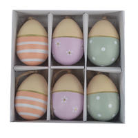 Easter Hanging Eggs Colorful Wooden Easter Eggs Hanging Ornaments