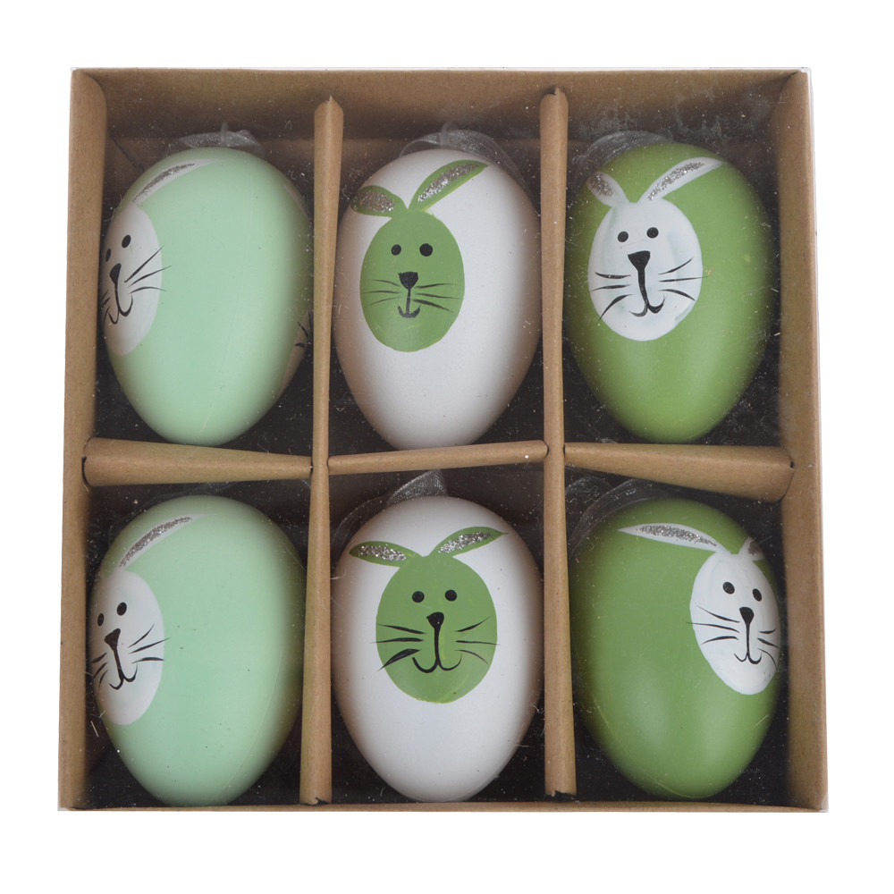 Hand Painted Bunny Easter Egg Ornaments