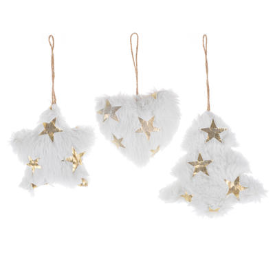 white color Christmas decoration star heart tree hanging