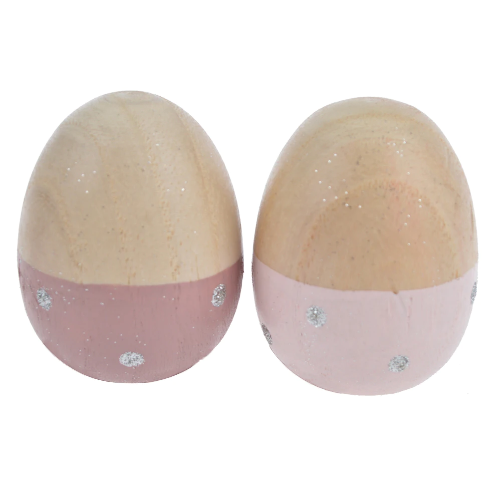 Wooden Eggs Flat Bottom Eggs for Easter Crafts and Display