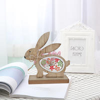 Easter standing natural wooden running bunny tabletop decpration