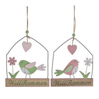 Easter Spring decoration wooden birdcage wall hanging