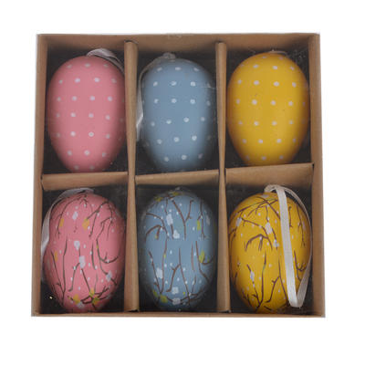 Colorful Plastic Surprise Eggs Plastic Easter Eggs hanging with string indoors wall hanging