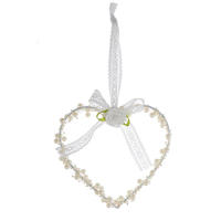 Ivory Pearl Hanging Love Heart Wreath decoration