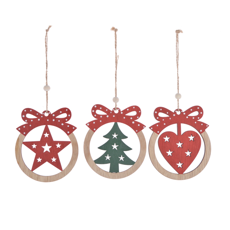 color printing wooden christmas tree hanging