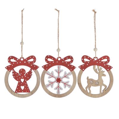 Hot sales wooden christmas giftbox hanging ornaments