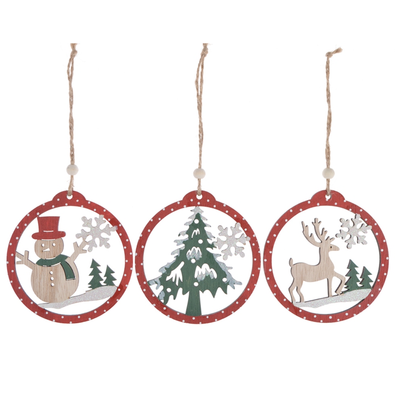 Christmas ornaments item wooden snowman hanging