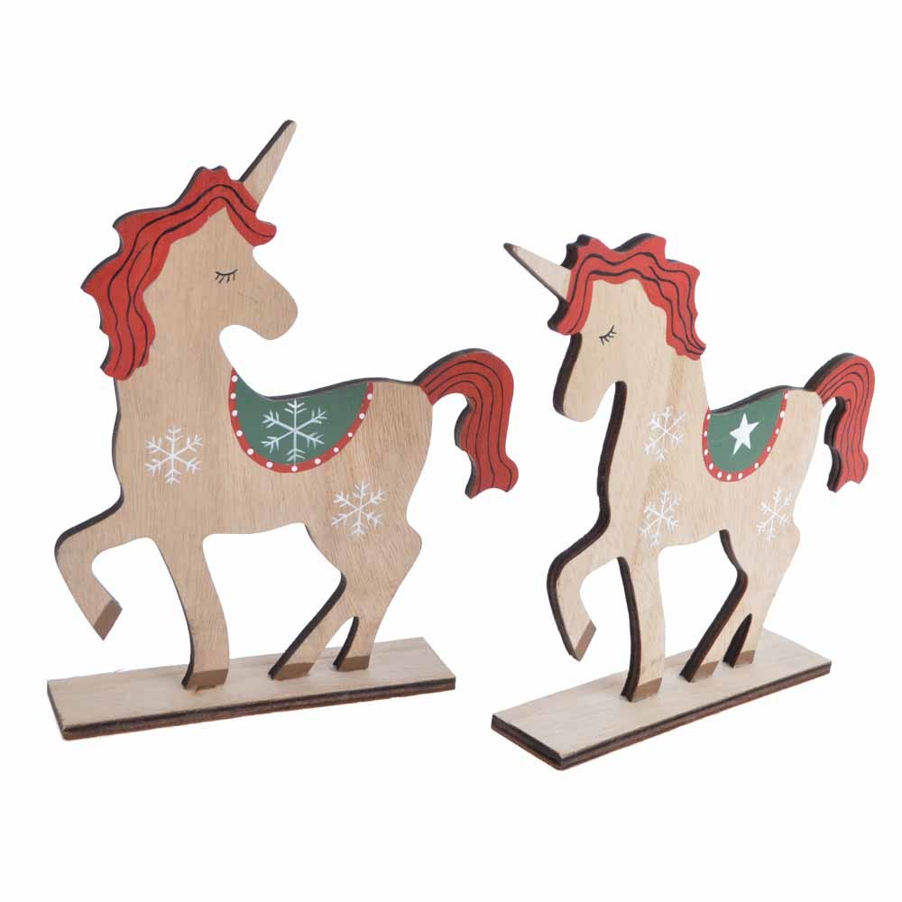unicorn creative wooden tabletop christmas tree ornaments