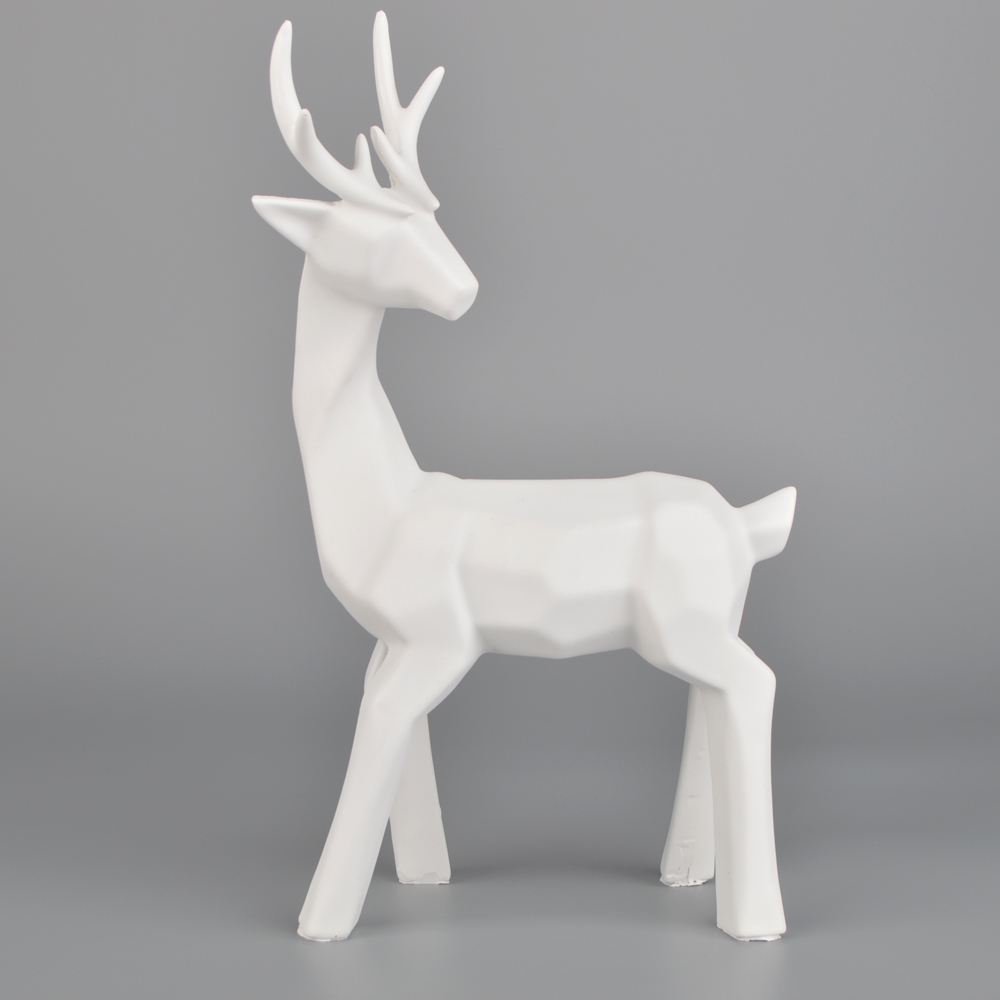 Resin craft white station deer desktop ornament animal home decoration