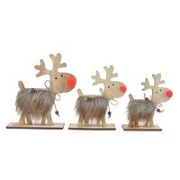 China supplies Wooden deer with wooden base home use ornaments