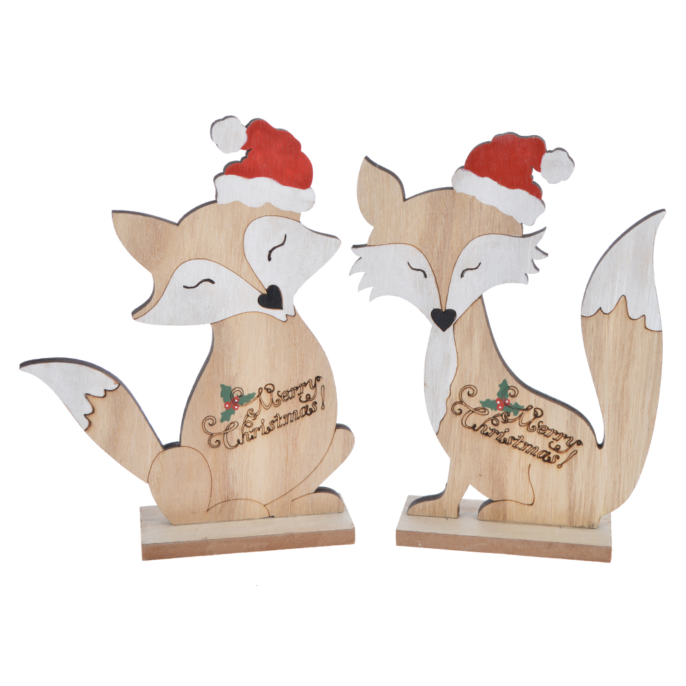Forest Animal Centerpiece for Woodland Theme wooden cute fox tabletop decor