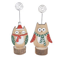 cartoon  wooden cartoon owl photo holder paper holder home party christmas decoration