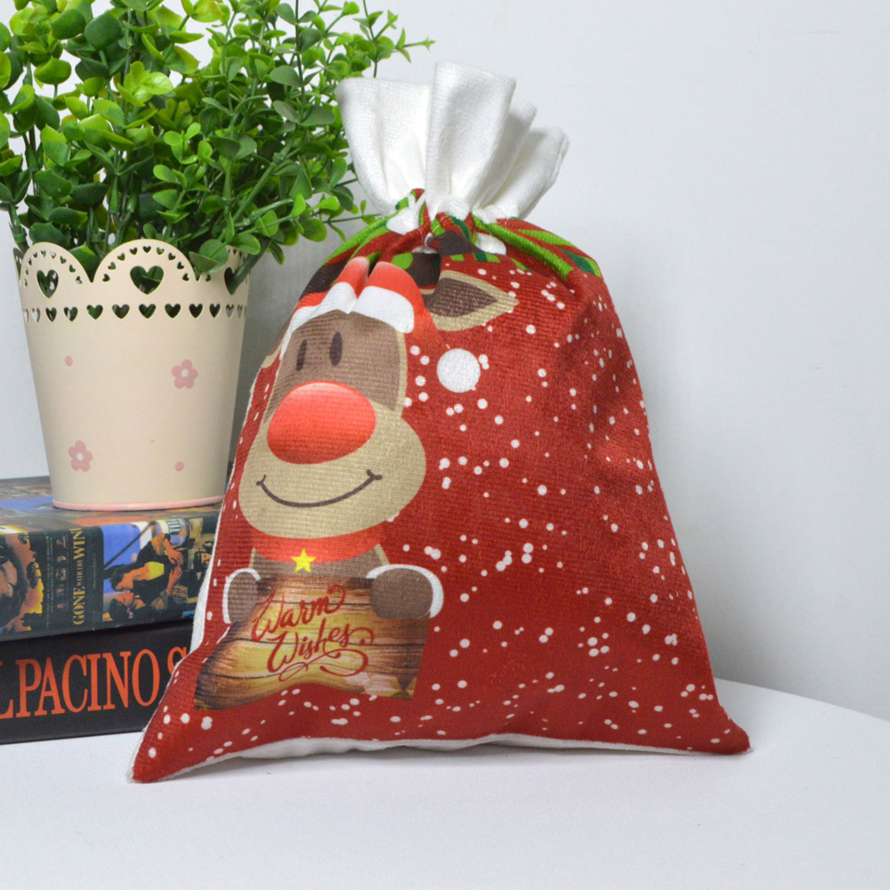 custom flannel candy gift felt storage deer bag merry christmas santa bag