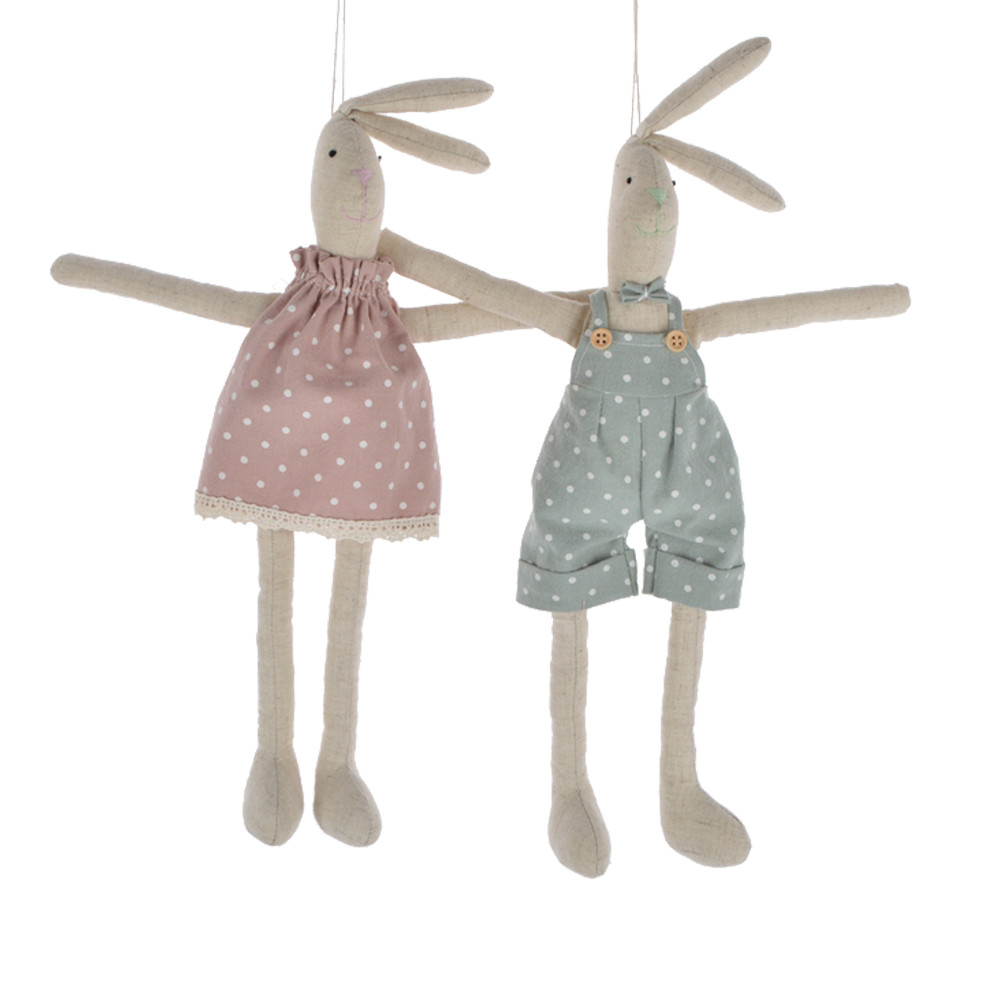fabric handcrafted rabbit doll home ornament wall   hanger