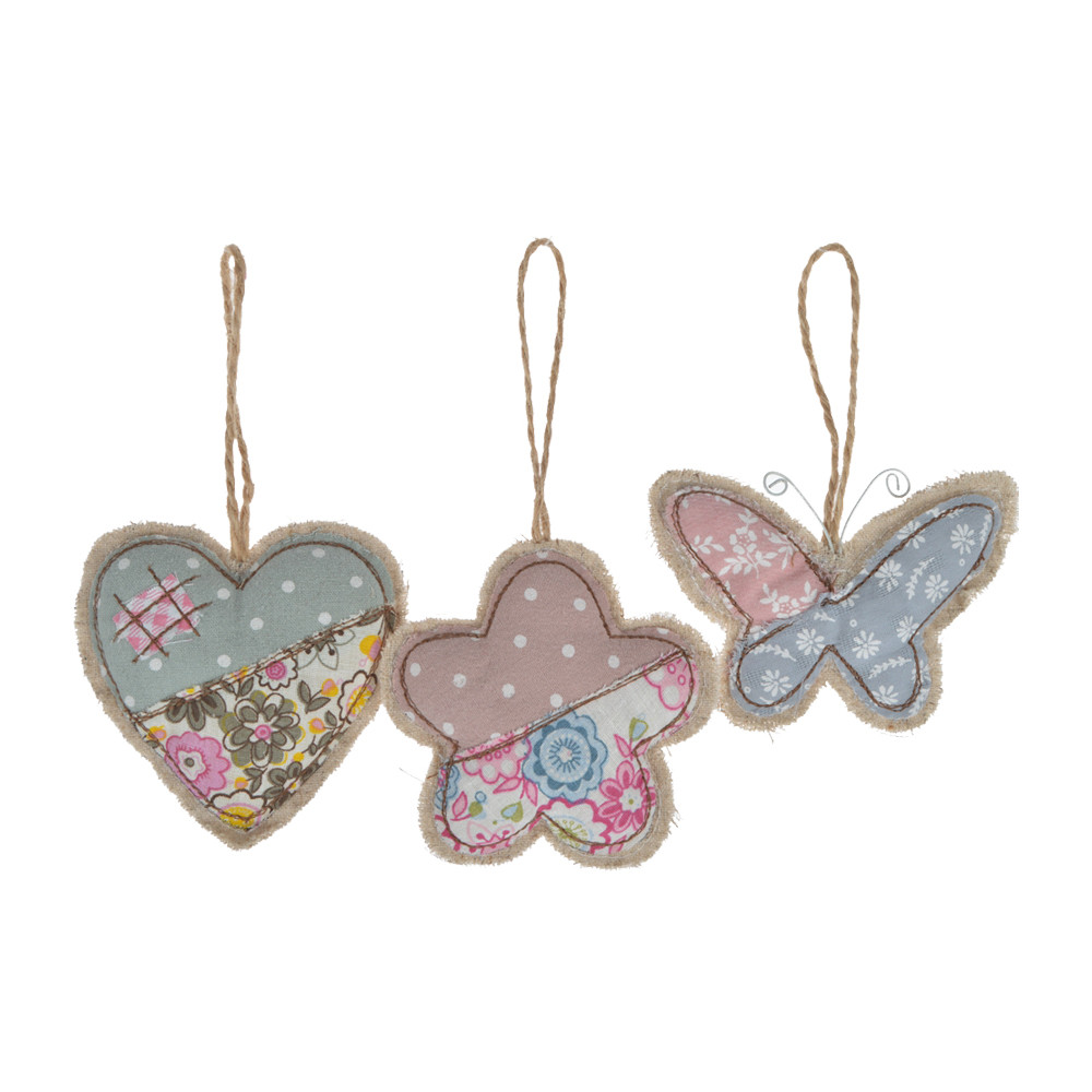 cute design fabric knit heart/flower/butterfly shape   handmade pendant party ornament hot sale kids festival gifts
