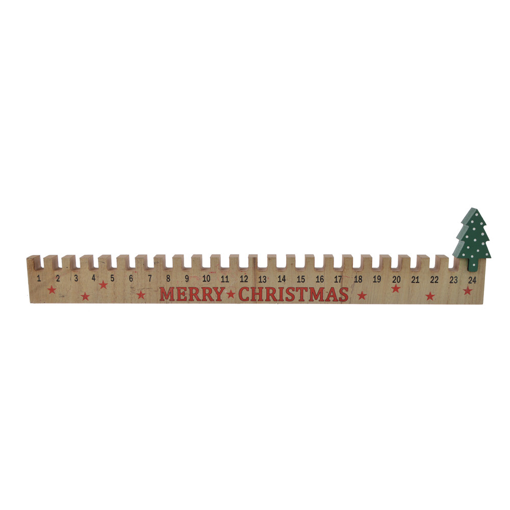60cm Wooden Sliding Christmas Advent Countdown Calendar Merry christmas party decoration