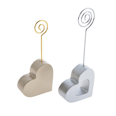 Wooden heart love note/card/paper pegs holder wedding decoration party tabletop embellish