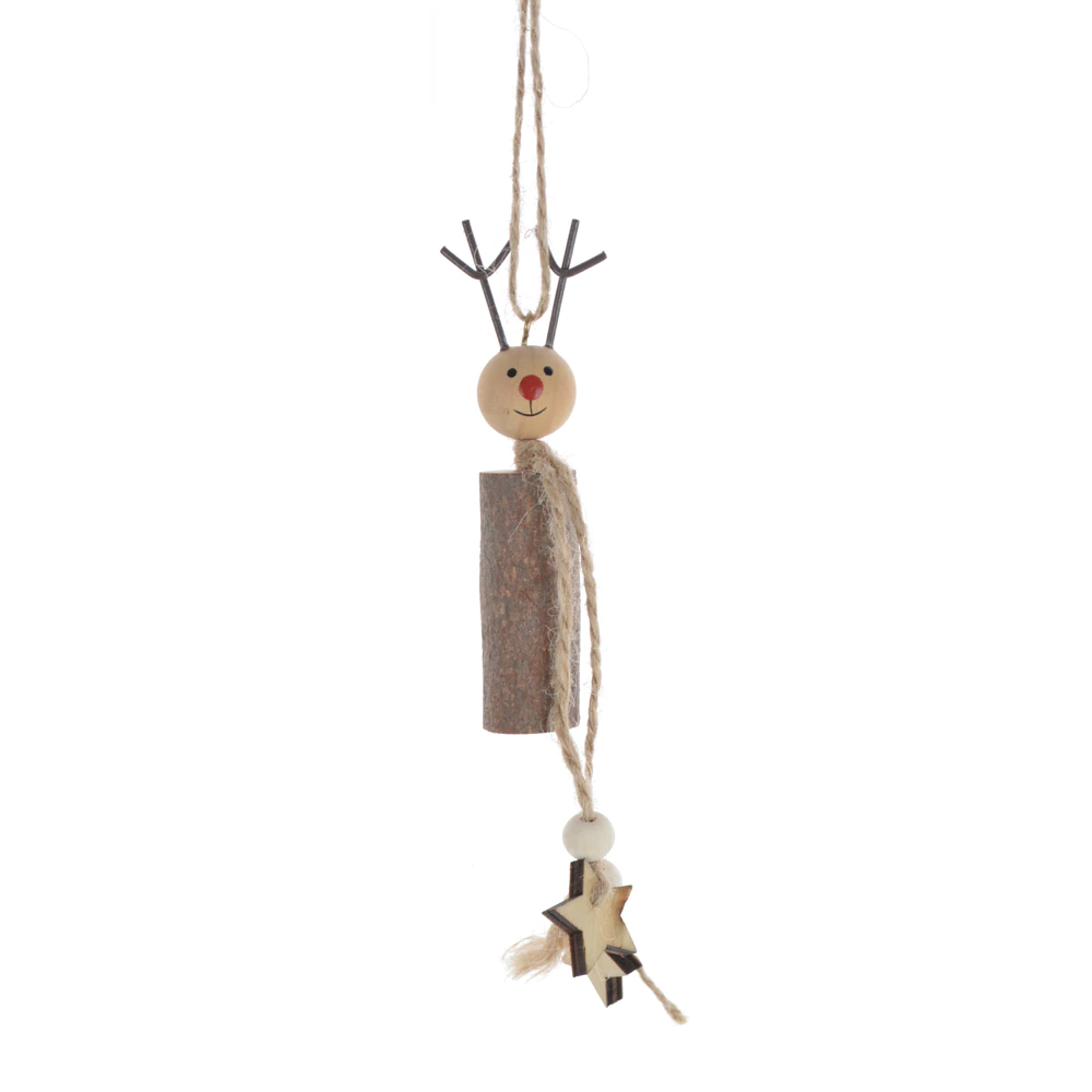 DIY handmade Crafted Kids Christmas decoration gift wooden acorn deer hanging