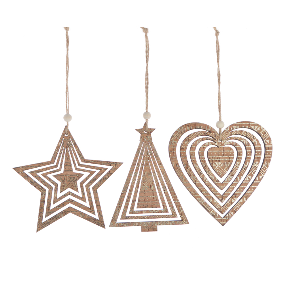 facorty die cut party rustic decoration customized wooden star tree heart hanging