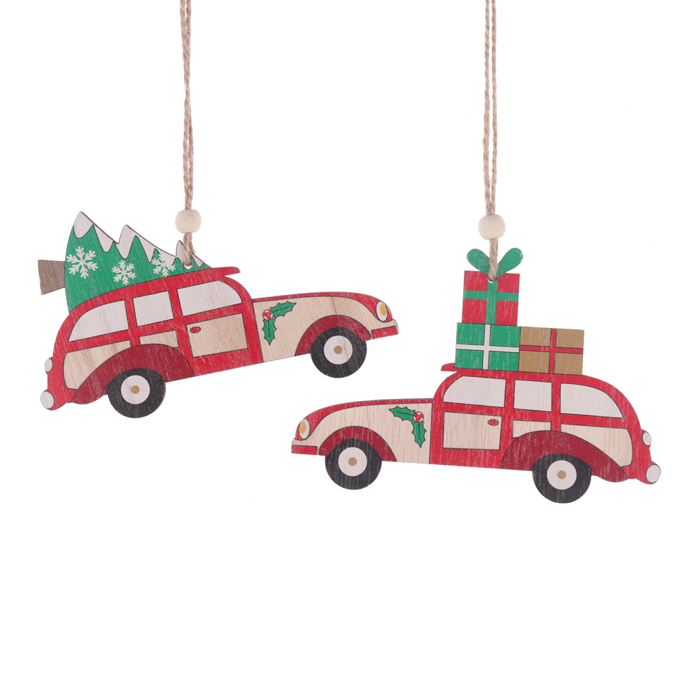 Factory Christmas Tree Hanging Embellishments Decoration Hanger Craft Car Wooden Slices Ornaments Xmas Party Decor