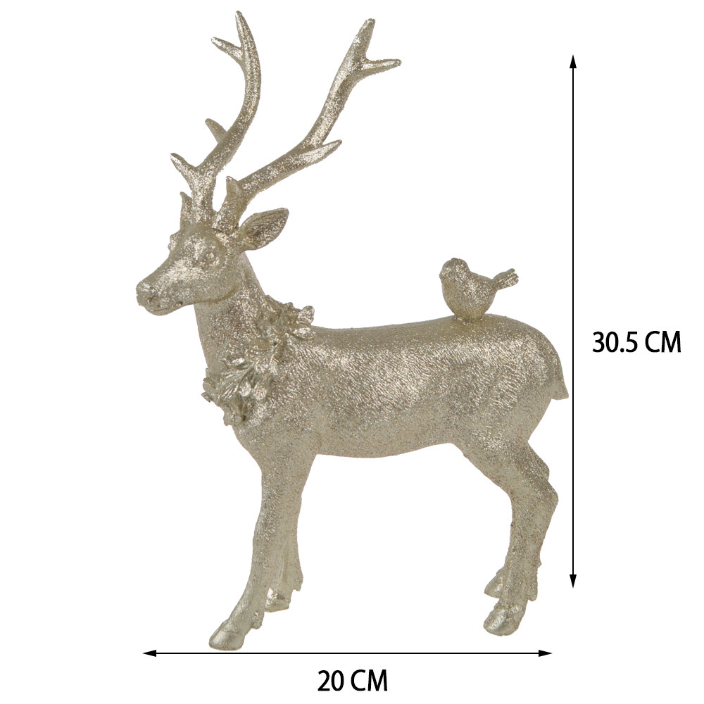 Factory new design resin decoration silver champagne station deer Table decor Christmas house decorations DIY