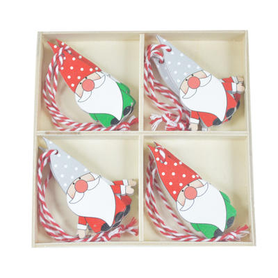 Christmas Wooden Pieces colourful Gnome Hanging Embellishments Xmas Tree Pendants Ornaments Decorations