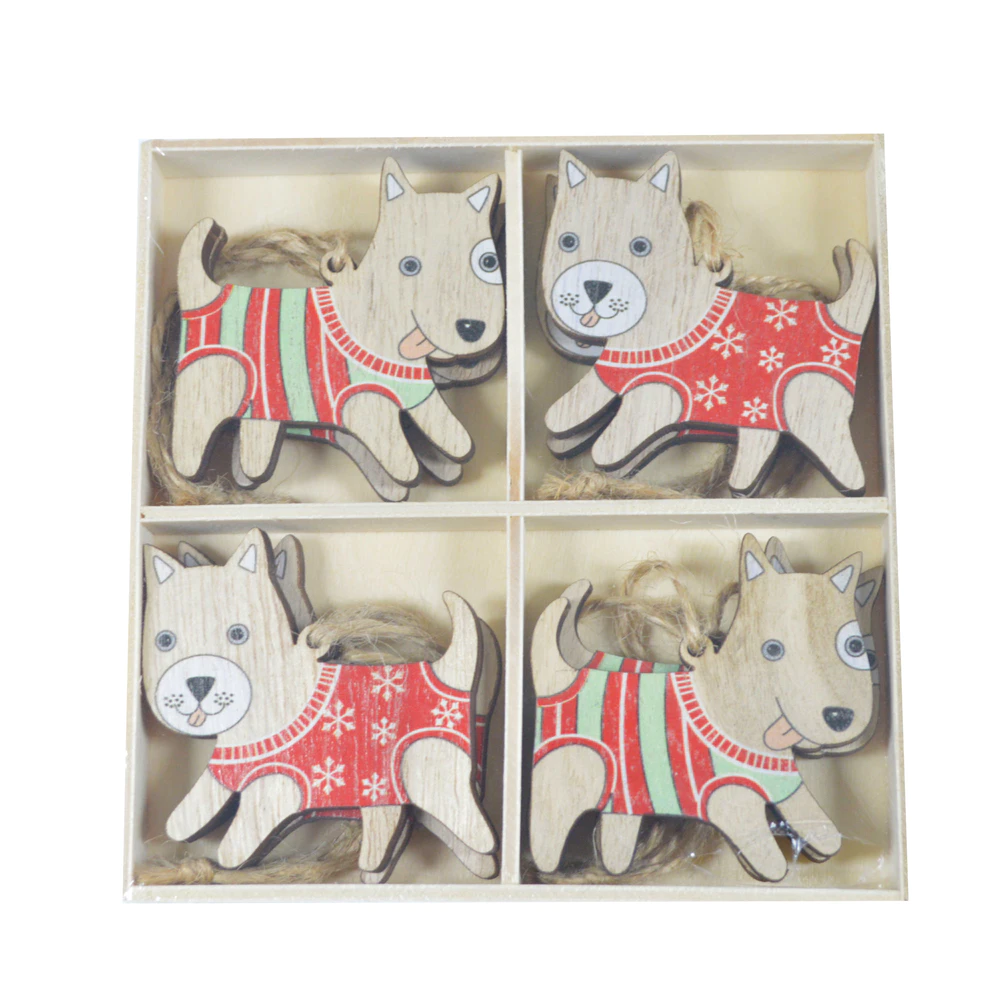 Personalized Wooden Color Dog Hanger Wood Tags Ornaments
