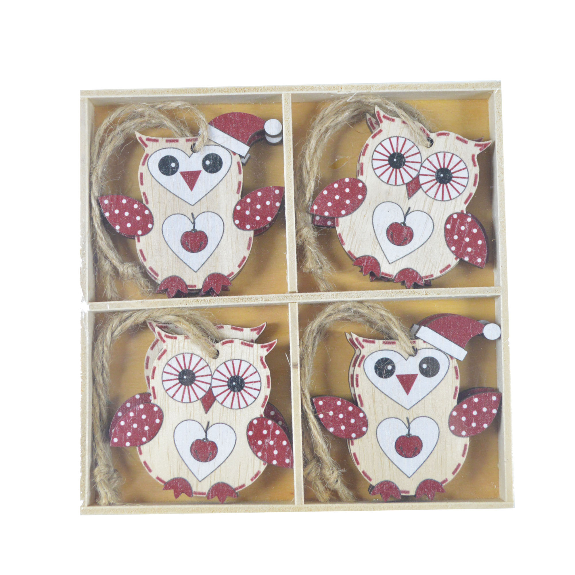 Wholesales Pretty Packaging Gift Wrap Ideas Wooden mini baby owl cute hanging wood pendant home decor
