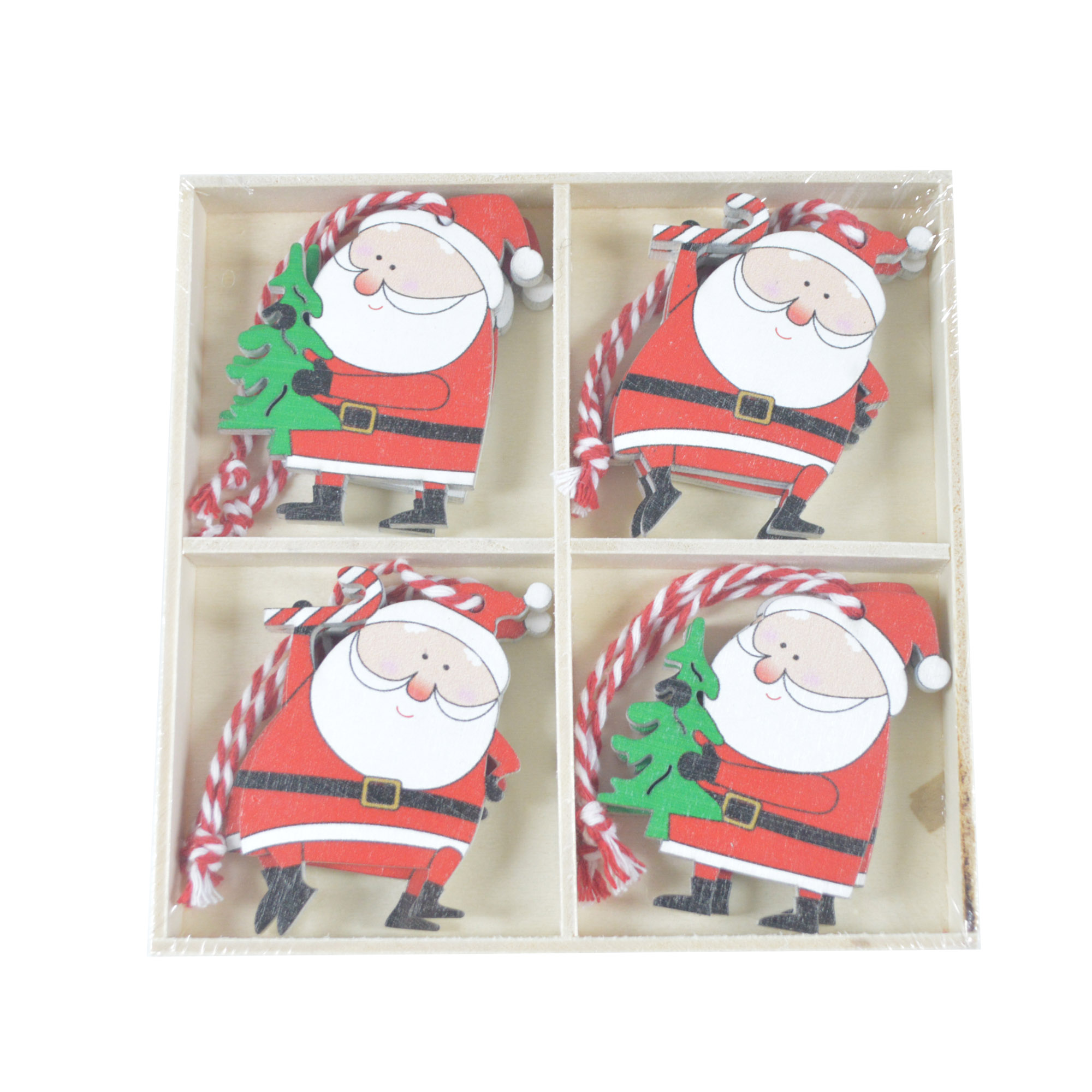 Holiday supplies wooden Hanging ornaments cute Santa claus ornaments Christmas Hanging decor for home