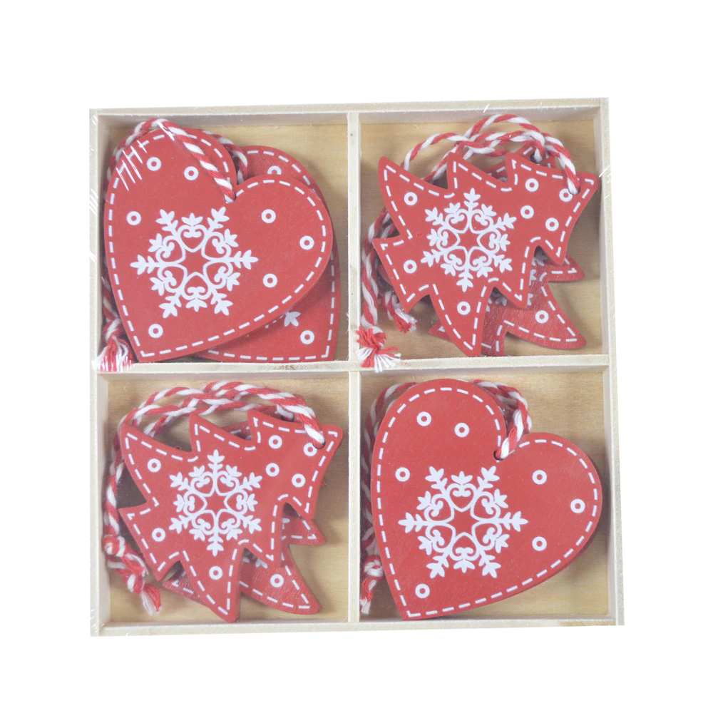 Factory Pack of 8 Heart tree Christmas Decorations Great for Christmas Decorations Xmas Pendant for home Decoration