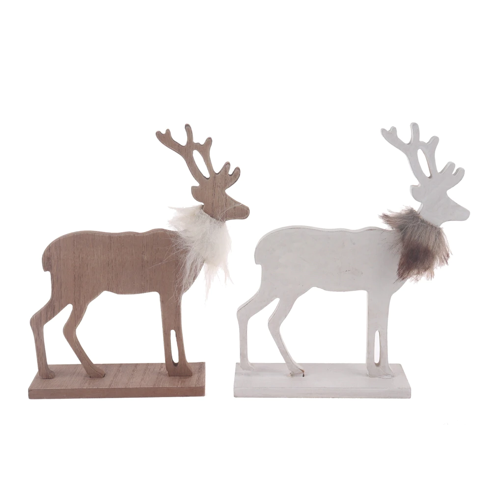 Holiday decor stag ornaments Christmas Reindeer decoration Wooden tabletop decor Home ornament DIY decoration
