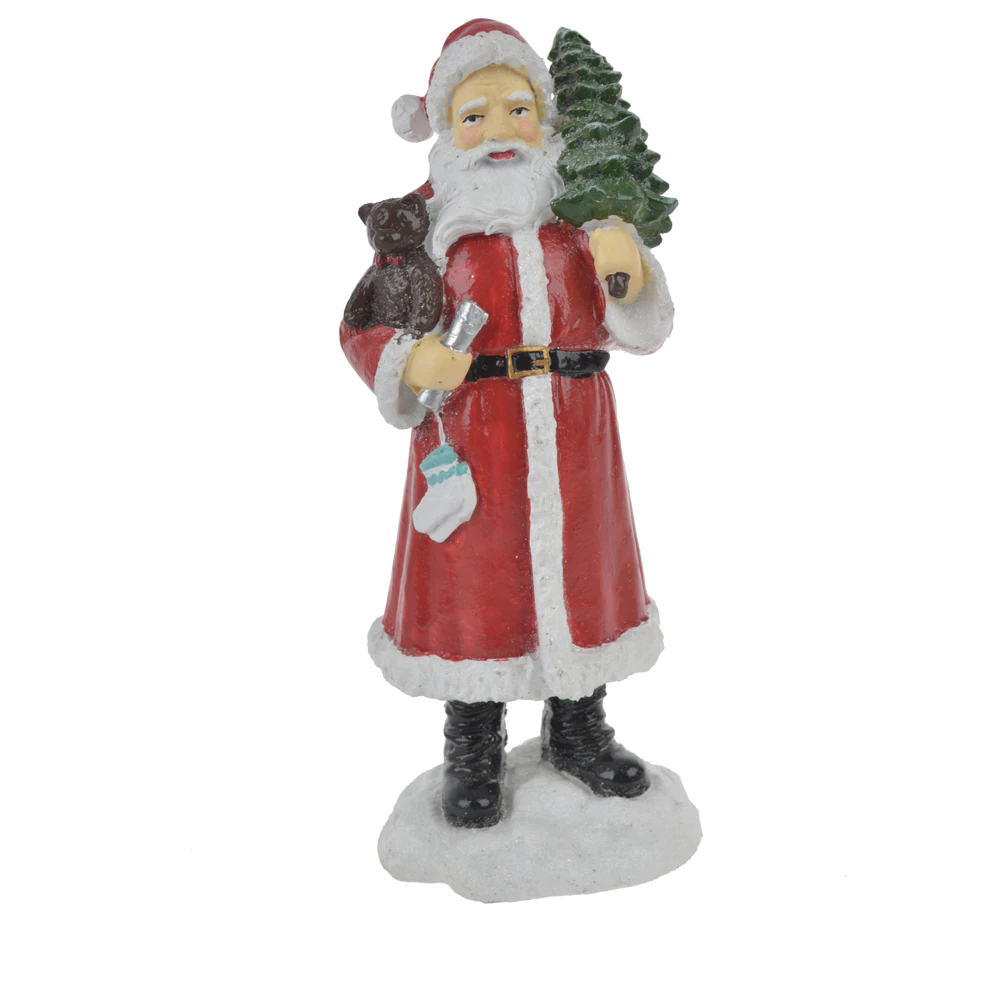factory polyresin red santa clause on stand fugurine christmas crafts