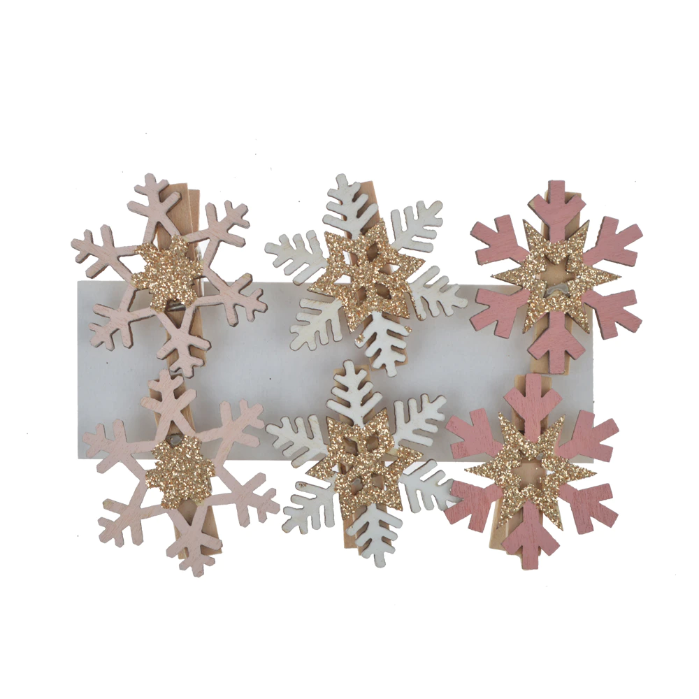 christmas card holder kits pegs snowflake shape paper clips Xmas hanging decoration gift package decoration