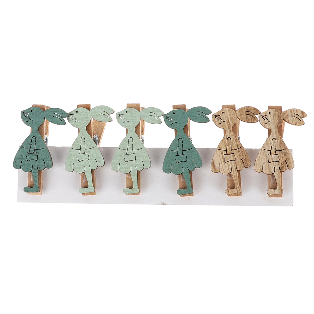 Wholesale DIY Decorative Cute Rabbit Decoration Wooden Namecard Photo Paper clips