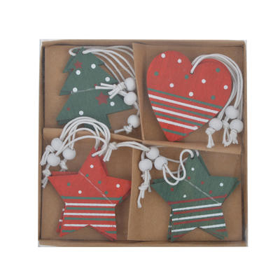 wooden tree heart star shaped festival hanging gift tags traditional gift packaging
