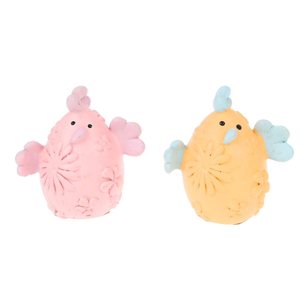 resin cute happy Easter home accessories cartoon chicken design color egg ornament