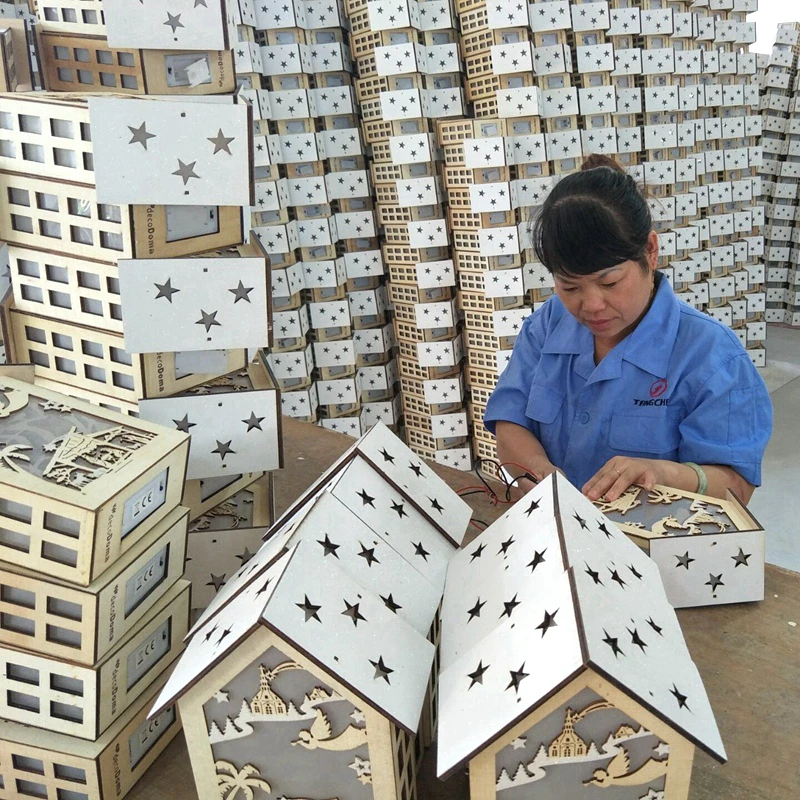 Wooden decorations production process