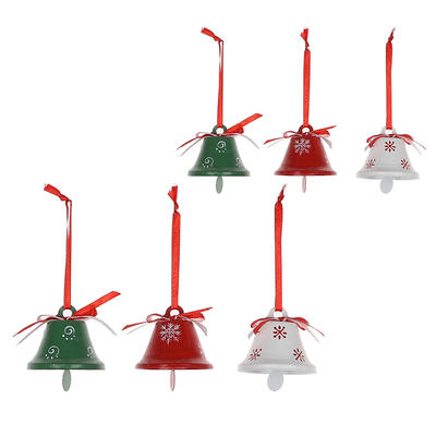 2020 Metal Red White Green Jingle Bell Christmas Tree Pendant Hanging Decoration Ornament For Xmas New Year Party Decoration