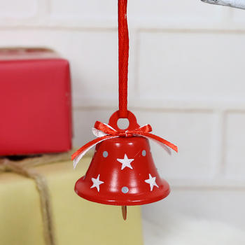 Wholesale Metal Red White Green Personalized Jingle Bell Christmas Tree Pendant Hanging Decoration Ornament