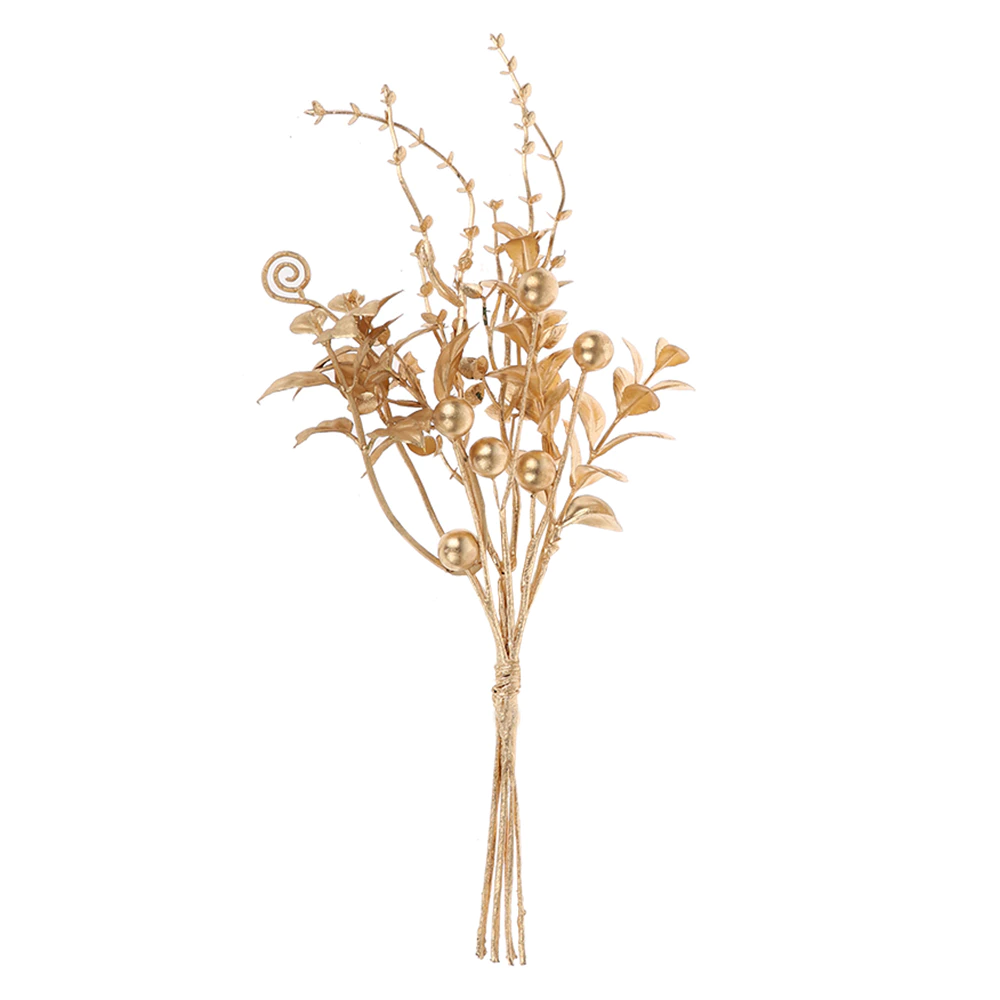 Wholesale 2020 Customizable Design Artificial Gold Floral Pick Branch For Xmas Christmas Party Home Decors