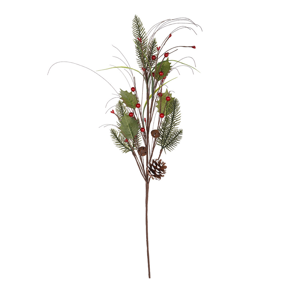 Artificial Christmas Pine Picks Berry Pine Needles Red Berry Flower Ornaments Winter Holiday Season