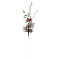 Home decoration Accessories Plastic Decorative Christmas Berry Artificial Pine Tree Branches Red Fruit fake Flower