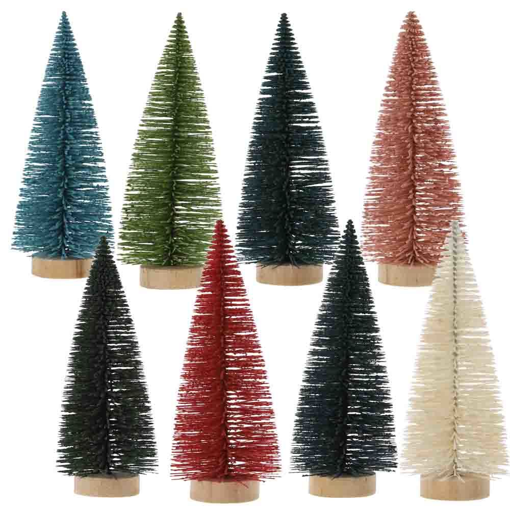 Mini Christmas Trees DIY Crafts Christmas Village Accessories Small Pine Tree desktop decor