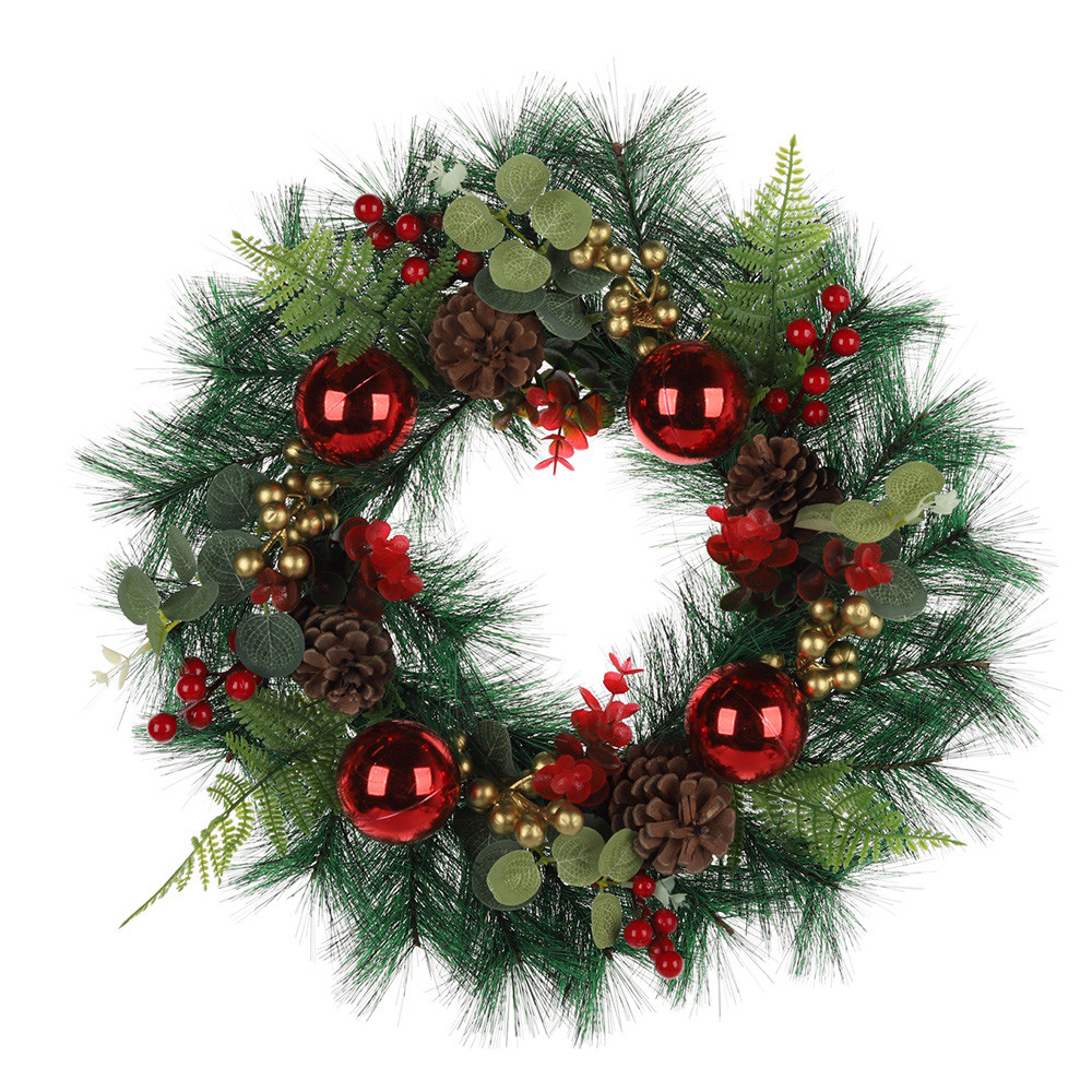 Artificial Christmas Wreath Holiday Wreath for Indoor Outdoor Home Fireplaces Wall Xmas Party Decor