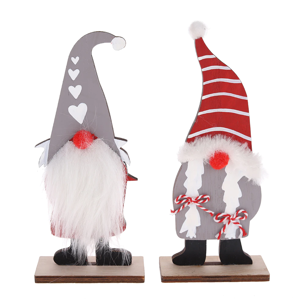 Wooden Gnome Handmade Swedish Tomte Christmas Elf Ornament For Christmas Table Decorative