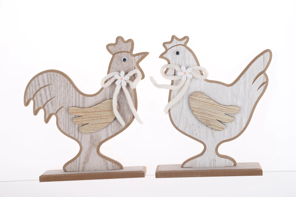 Wooden Craft Cock Table Centerpiece Farmhouse Decor for Party Fireplace