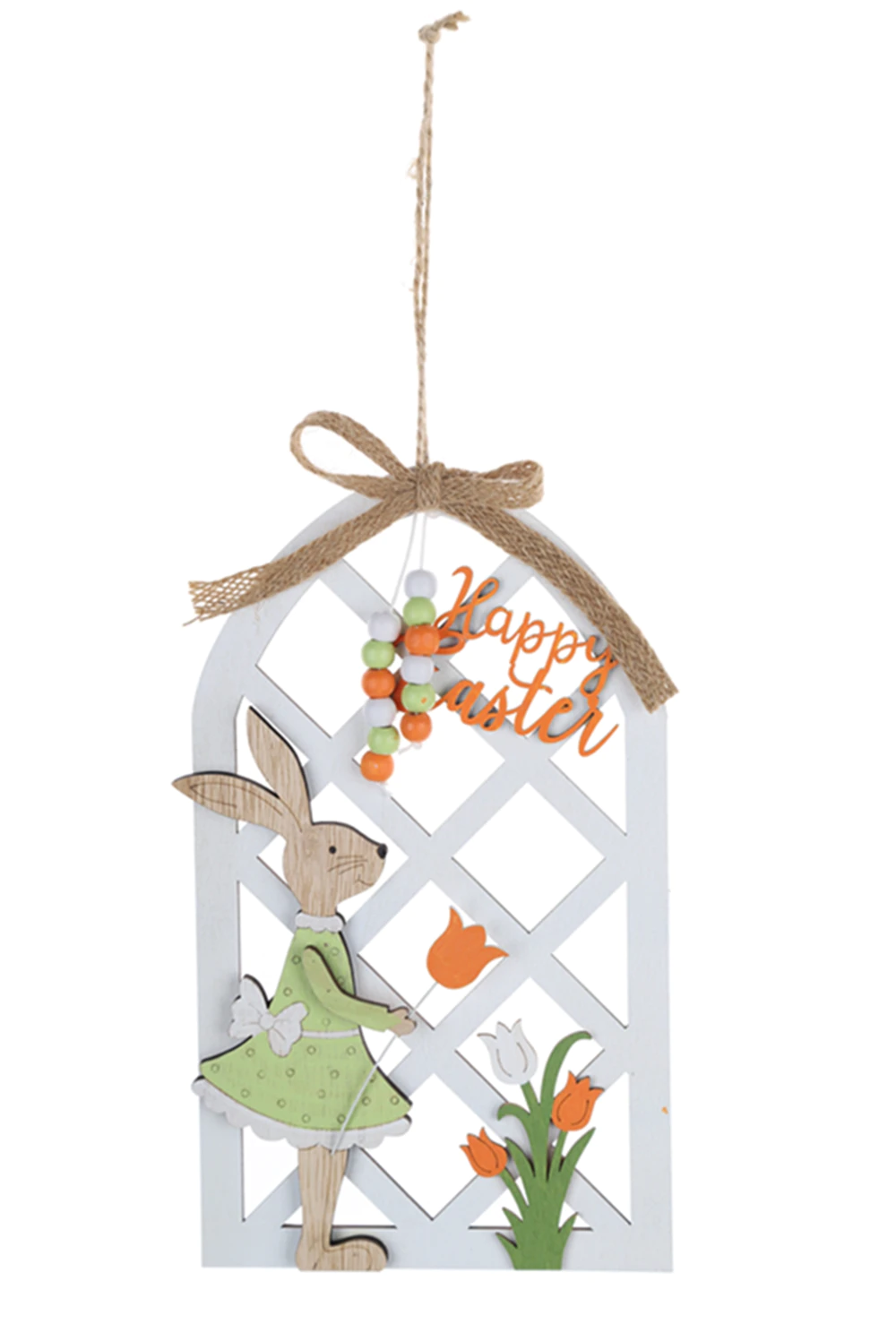 Rabbit Fence Door and Window Pendant Rabbit Plaque Decoration Easter Window Wall Party